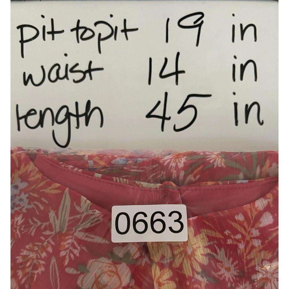 The General Good Red Floral Halter Midi Dress Petite Small Sleeveless 0663 - Picture 8 of 8